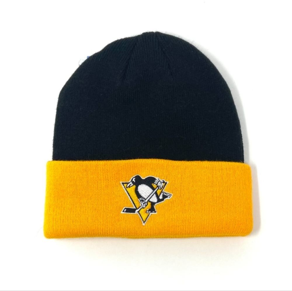 NEW NHL Fan Favorite Pittsburgh Penguins Hockey Cuffed Knit Beanie Hat Black